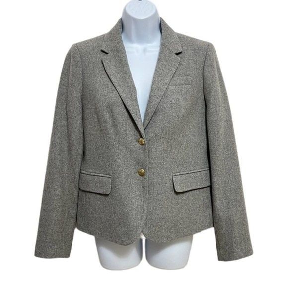 J. Crew Gray Wool Blend Blazer Size 10 - Picture 1 of 11